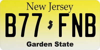 NJ license plate B77FNB