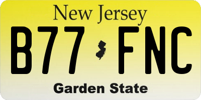 NJ license plate B77FNC