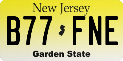 NJ license plate B77FNE