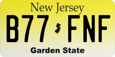 NJ license plate B77FNF