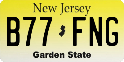 NJ license plate B77FNG