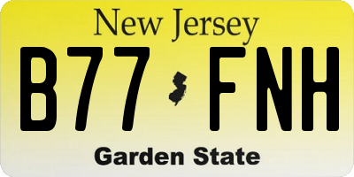 NJ license plate B77FNH