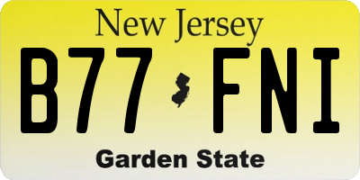 NJ license plate B77FNI