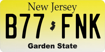 NJ license plate B77FNK
