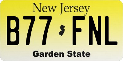 NJ license plate B77FNL