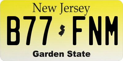 NJ license plate B77FNM