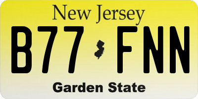 NJ license plate B77FNN