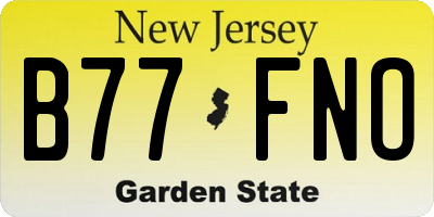 NJ license plate B77FNO