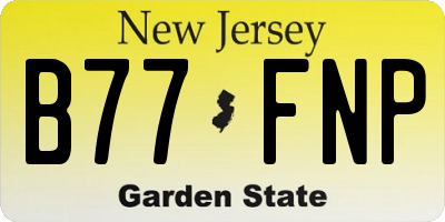NJ license plate B77FNP