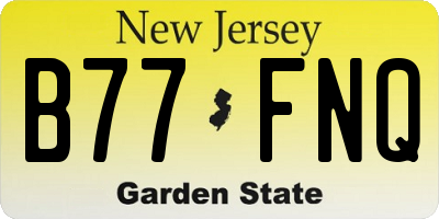 NJ license plate B77FNQ