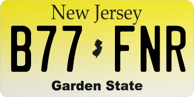 NJ license plate B77FNR