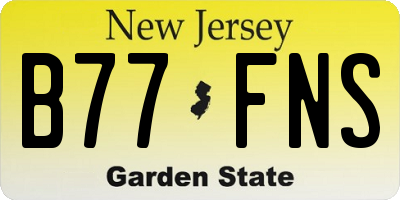 NJ license plate B77FNS