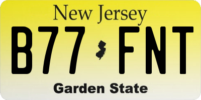 NJ license plate B77FNT