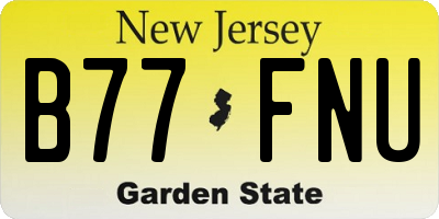 NJ license plate B77FNU