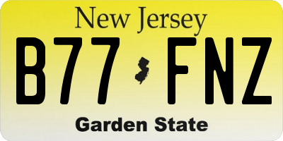 NJ license plate B77FNZ