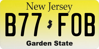 NJ license plate B77FOB