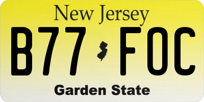 NJ license plate B77FOC