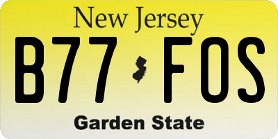 NJ license plate B77FOS