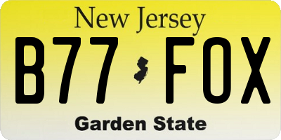 NJ license plate B77FOX