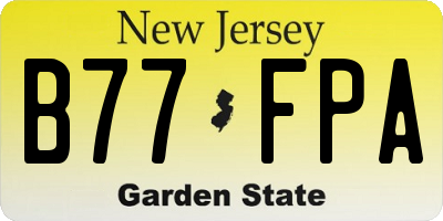 NJ license plate B77FPA