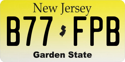 NJ license plate B77FPB