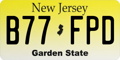 NJ license plate B77FPD