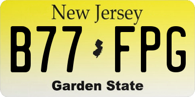 NJ license plate B77FPG