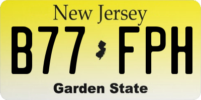 NJ license plate B77FPH