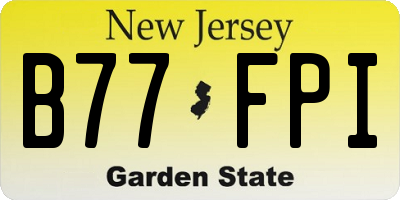 NJ license plate B77FPI