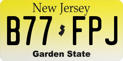 NJ license plate B77FPJ