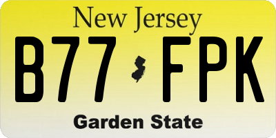 NJ license plate B77FPK