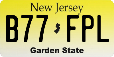 NJ license plate B77FPL