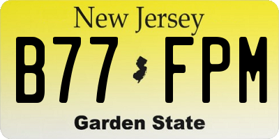 NJ license plate B77FPM