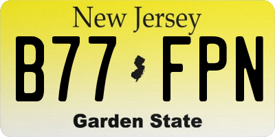 NJ license plate B77FPN