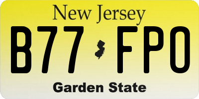 NJ license plate B77FPO