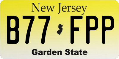 NJ license plate B77FPP