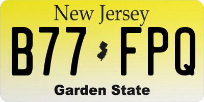 NJ license plate B77FPQ