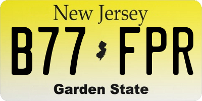 NJ license plate B77FPR