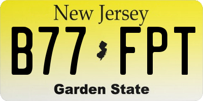 NJ license plate B77FPT