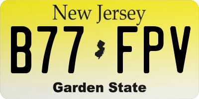 NJ license plate B77FPV