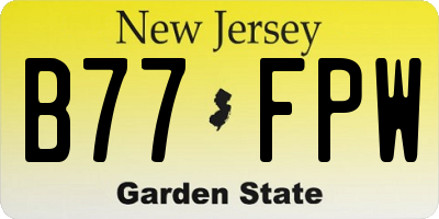 NJ license plate B77FPW