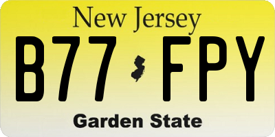 NJ license plate B77FPY