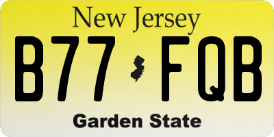 NJ license plate B77FQB