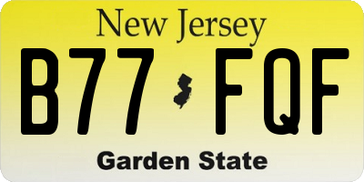 NJ license plate B77FQF