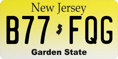 NJ license plate B77FQG