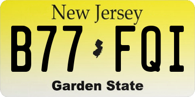 NJ license plate B77FQI