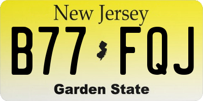 NJ license plate B77FQJ