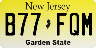 NJ license plate B77FQM