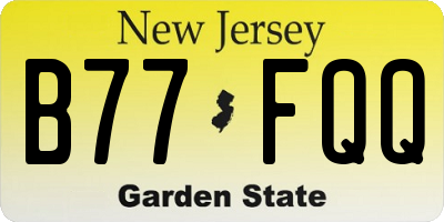 NJ license plate B77FQQ