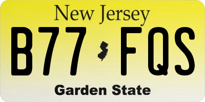 NJ license plate B77FQS